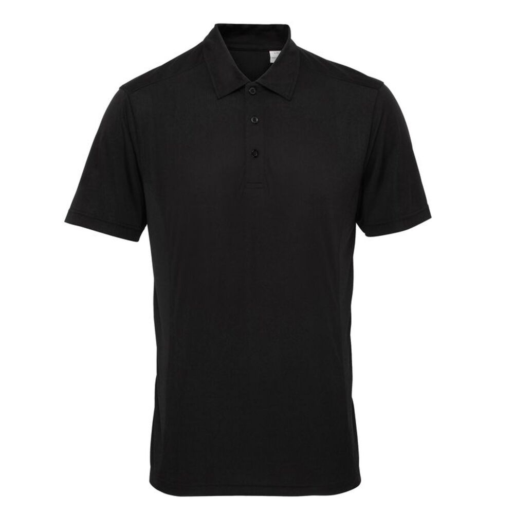 Tri Dri Mens Panelled Polo Shirt / Black